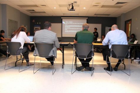 Students make presentations to administration for PBL class