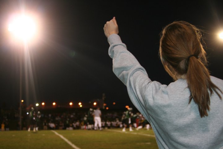 Becca+shows+her+support+at+a+Pattonville+football+game+