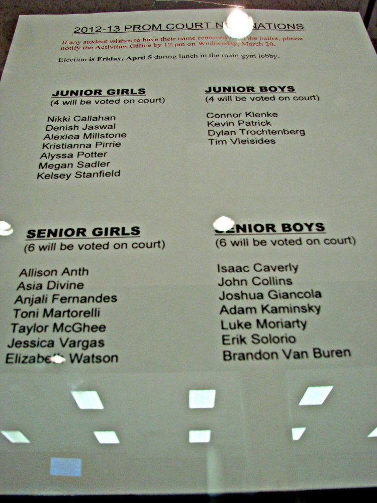 2013 Prom Court Nominations