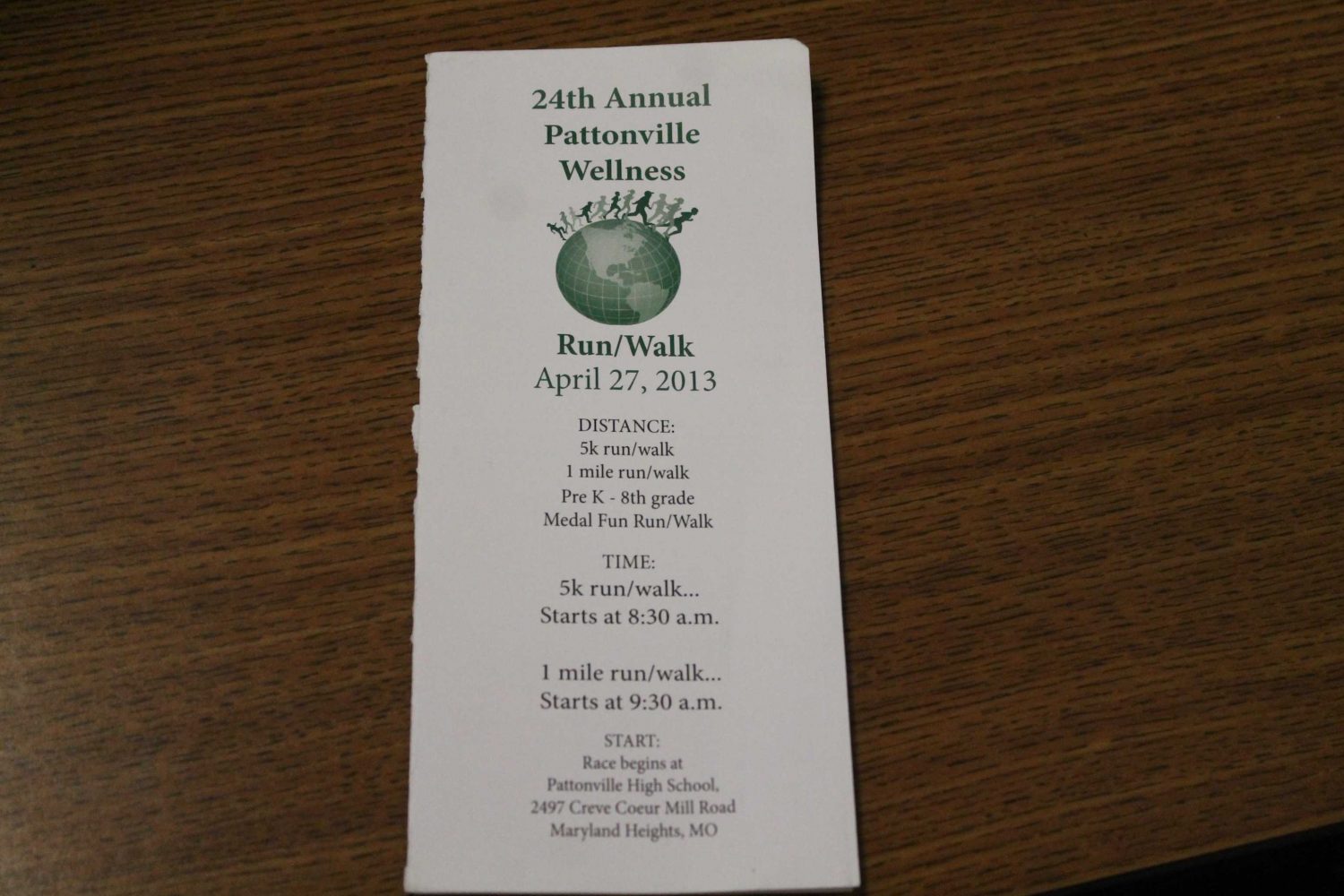 24th Annual Pattonville Wellness Run/Walk to be held April 27