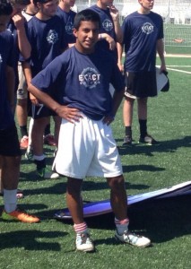 Burns at a soccer camp preparing for soccer season in the fall.