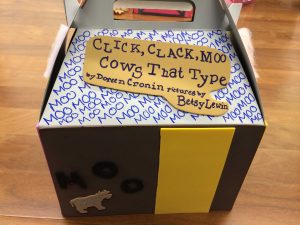 A literacy kit created by students at PTPI's 2013 Global Youth Forum. The topic of the forum was education, and students participated in service projects to promote the education of local children. The book included in this literacy kit is titled, "Click Clack Moo, Cows That Type".