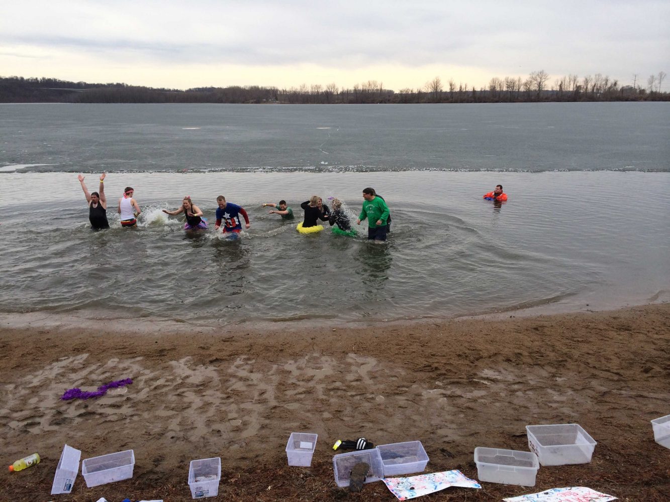 Pattonville Student Council members participate in the 2014 Polar Plunge. (File photo)