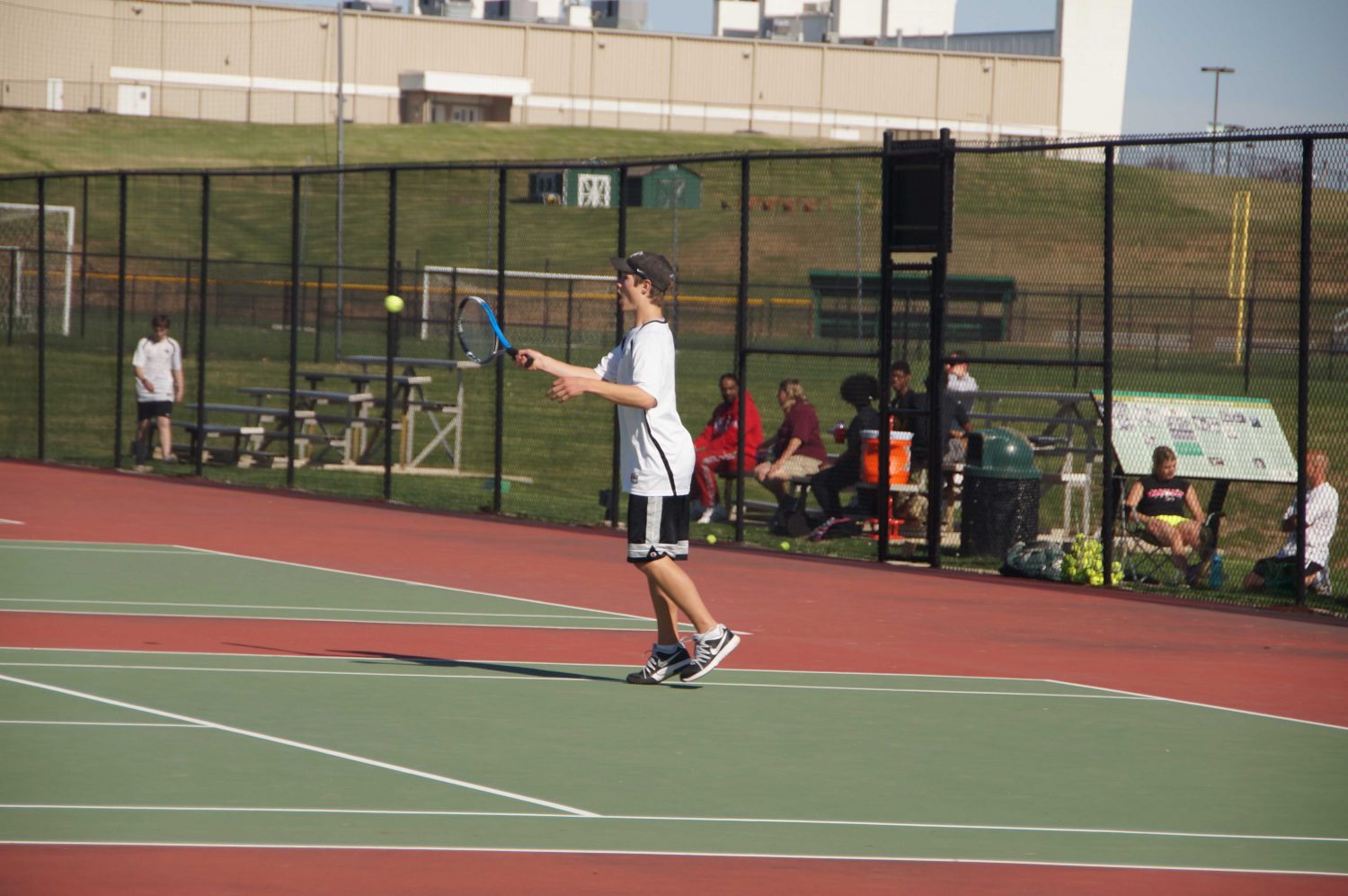 After Fridays win over Hazelwood East, the boys tennis team follows up with two road conference match-ups this week. Photo courtesy of Lisa Jett.