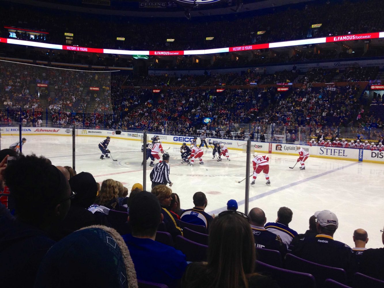 Blues game on sunday April 13th against the Detroit Red Wings 