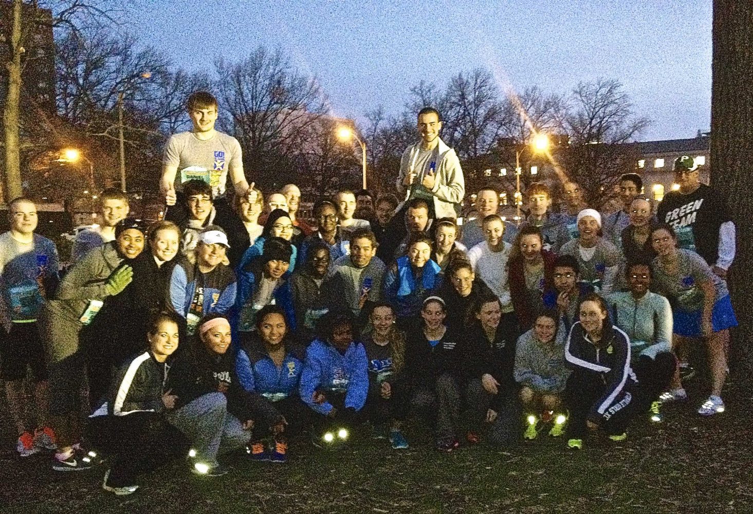 37 students and nine staff members completed the Go! St. Louis Half-Marathon. (Photo provided by Ms. Shelley Ewig.)