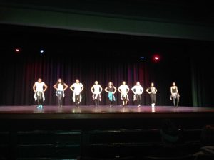 The students in the World Dance class line up as they perform their dance to Partition by Beyonce. 