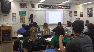 New teacher Mrs. Giubardo teaches her 2nd hour Algebra 2 class. 
