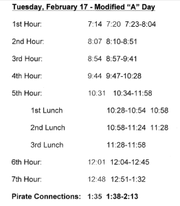 Stop Day Schedule