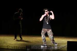 Rathwaan Al-gebory performs a rap during the talent portion of the 2015 Mr. PHS show. (file photo)