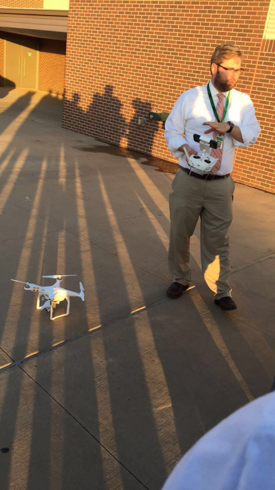 Mr. Lamb tells the class about the drone during first hour