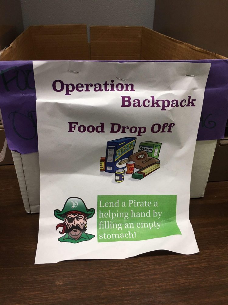 Food drop off boxes are placed in the AV room and by the teacher mailboxes in the front office. 