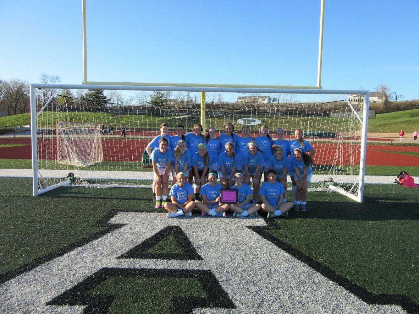 Girls soccer wears Peytons Pals T-shirts before a fundraising game during the 2016 season. (file photo)