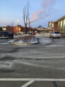 The parking lot is all clear for school on Monday (Photo by Tanner Harris)