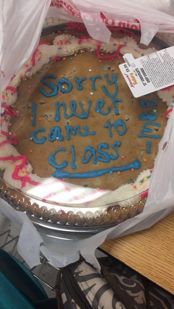 Volz ends the semester with a cake
