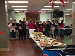 Chamber Choir sings at the NHS Valentine's Day Brunch
