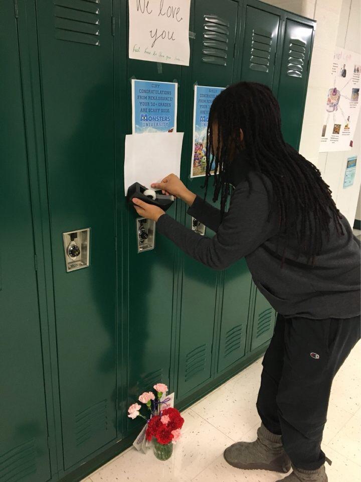 Students leave flowers, notes on Cory Fisks locker after his death