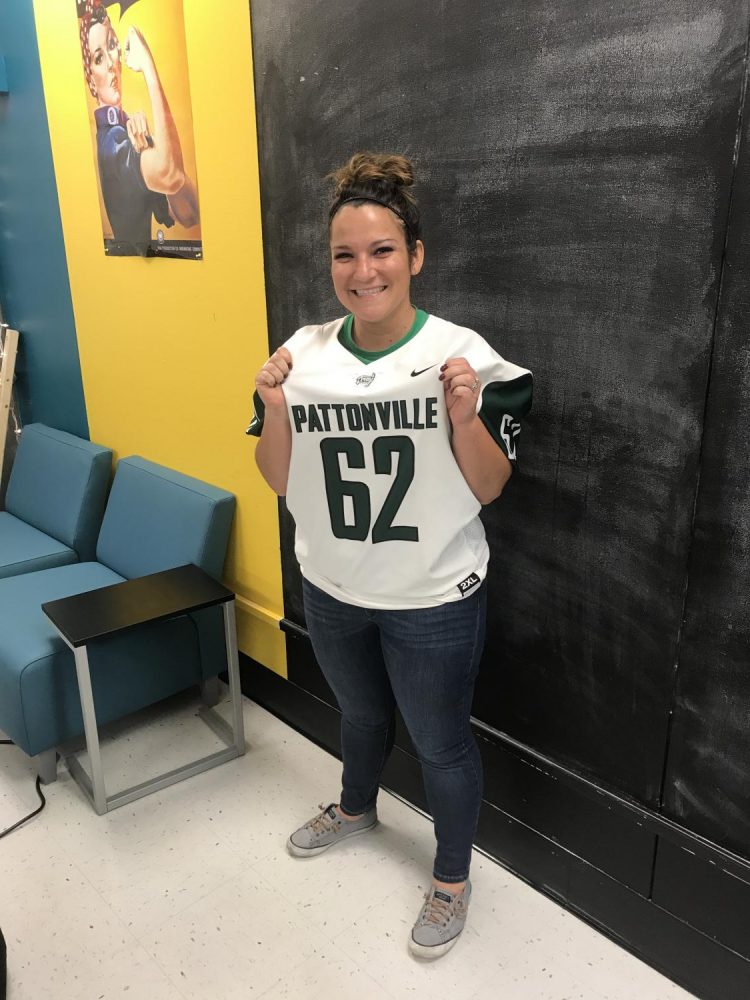 Ms. Jacqueline Saxton, chosen by Aric Hamilton: “I think it’s great. It is a really nice feeling to be picked by a student because it makes you feel appreciated. It’s also cool to go to the games.”