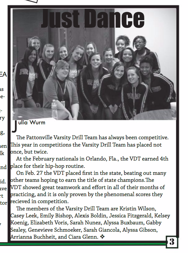 Varsity Drill Team has won State in 2010 and 2013