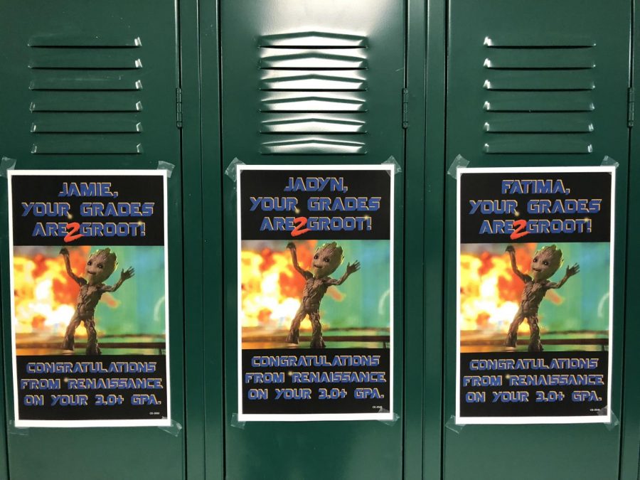 Renaissance puts locker signs up for students with above a 3.0 GPA
