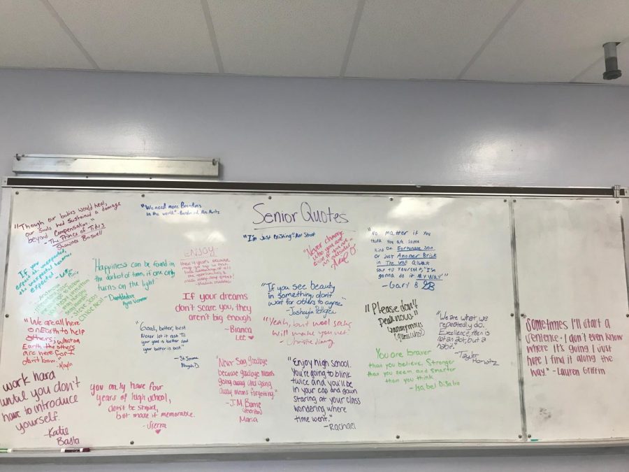 Seniors write messages for future students
