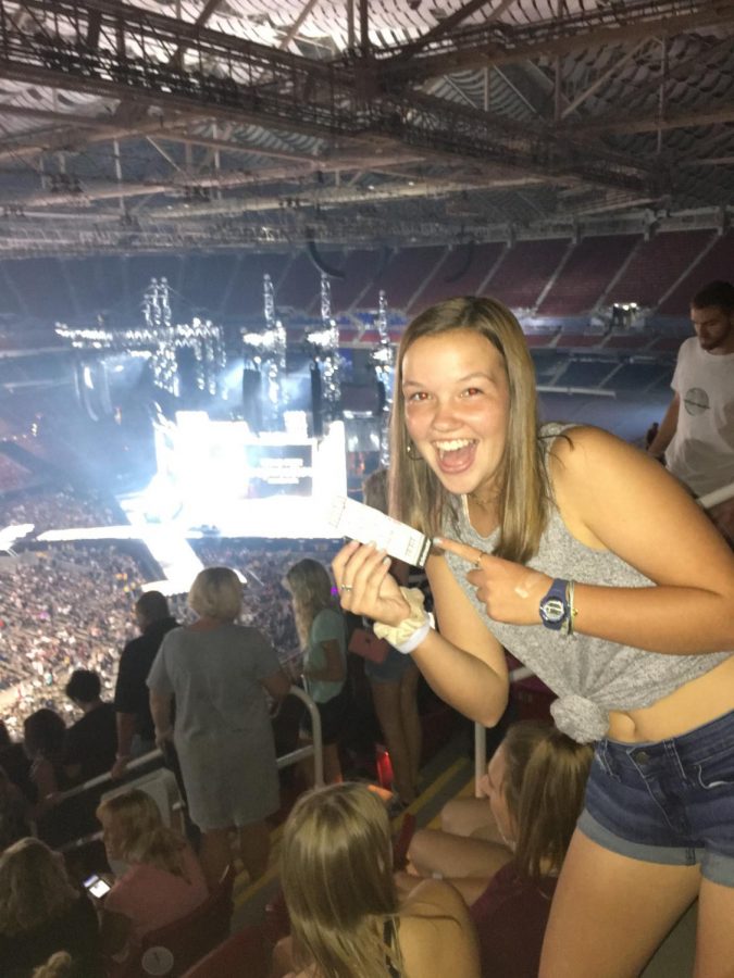 Johnson won tickets to the Taylor Swift concert