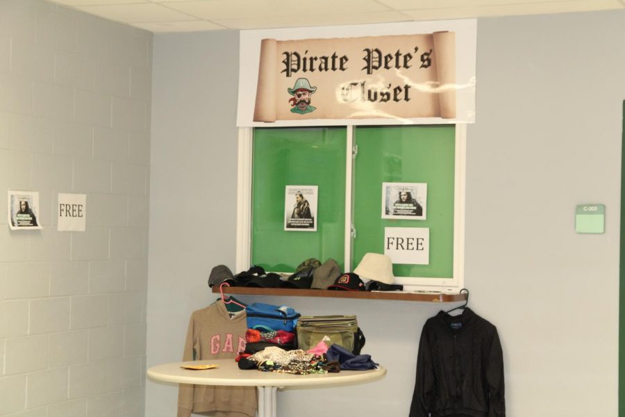 Pirate+Petes+Closet+is+located+near+Gallery+G+and+the+School+Resource+Officer+office.+The+store+offers+free+clothes+to+students+that+are+in+need.