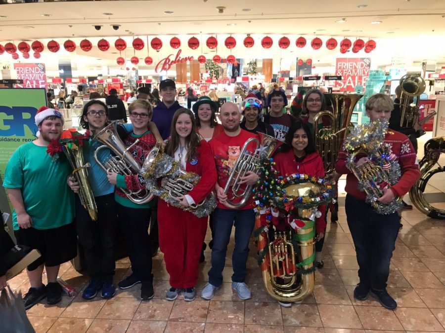 Pattonville musicians participated in the annual TubaChristmas concert at the St. Louis Galleria Mall. 