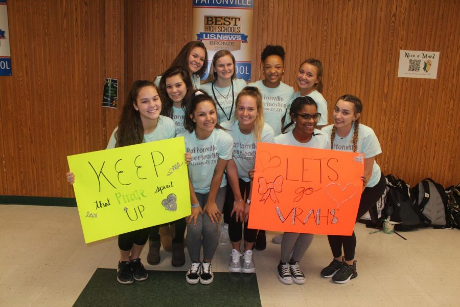 The cheerleaders were surprised with a clap-out before leaving for Nationals.
