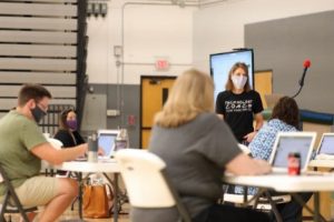 Teachers at PHS attended an in-person extended learning opportunity to help aid teachers for the virtual start of the school year, including training of Canvas, Pattonvilles primary virtual platform for this year. 