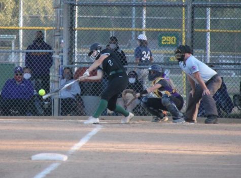 Maddie Bailey batting in the final inning against Affton High School on Monday, October 5. Pattonville ended up winning the game with a score of 19-10.
