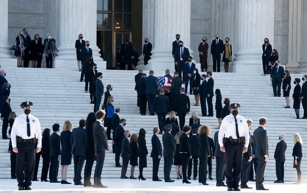 RBG lies in state at the capitol. The justice was 87 when she died in September.