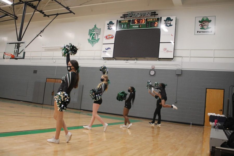 One big thing this year has been competition and how they’re doing it virtually and what steps they have to take. Over the last two weeks, cheer has been practicing their routine for nationals, which they will have to send in a video due to COVID-19.