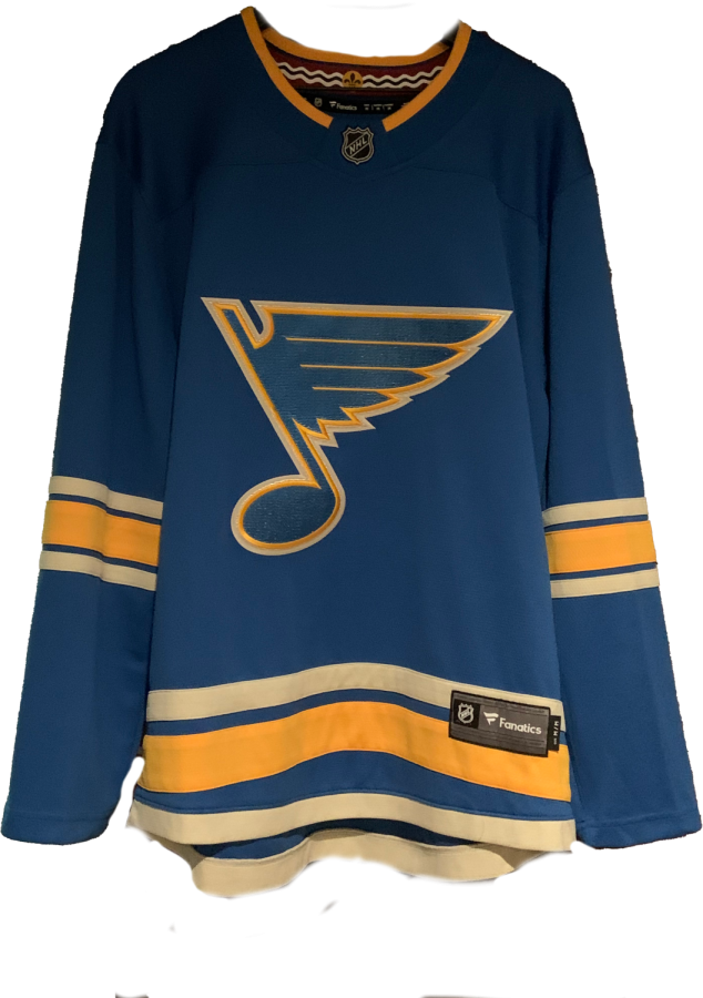 St. Louis Blues alternate jersey that the team plans to wear seven times this year.