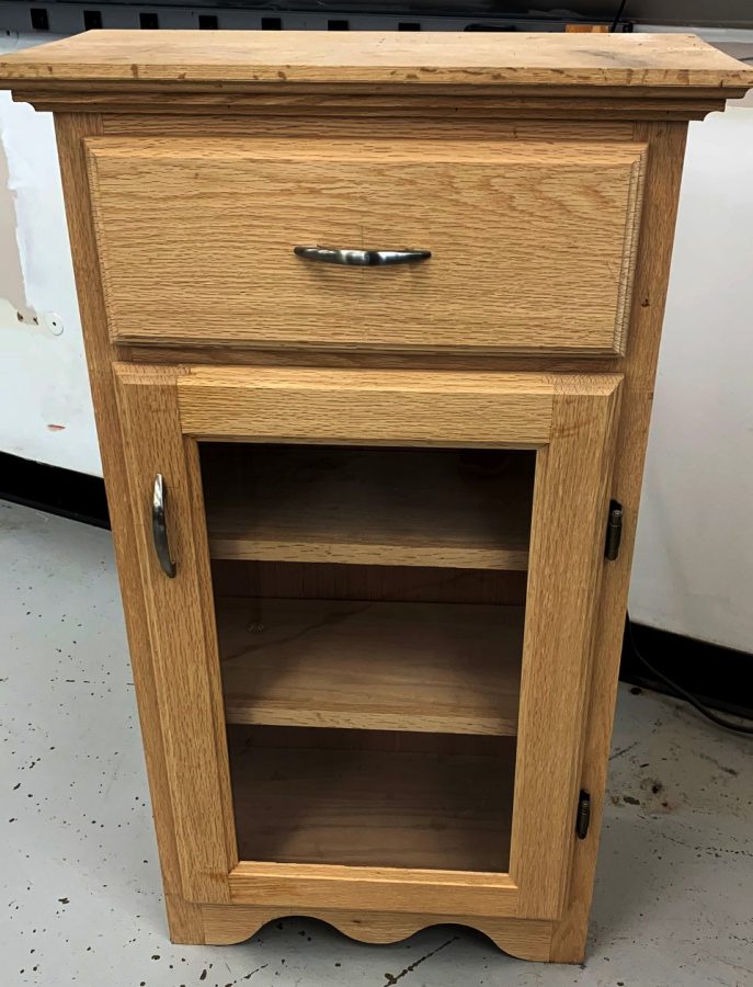 One of the projects that students can work on during Manufacturing Processes is building a cupboard with shelves and a drawer.