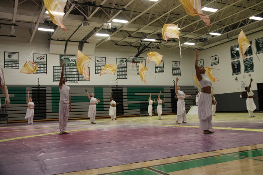 On March 31, color guard performs in front of family and friends in preparation to National Championships. They performed their final version of The Inbetween, which scored a 78, not quite enough to allow them to advance from pre-eliminations.