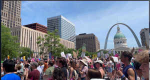 Pattonville students Payton Crump, and Lily Reynolds participated in the protest against overturning Roe v Wade in downtown St. Louis on May 14, 2022. 