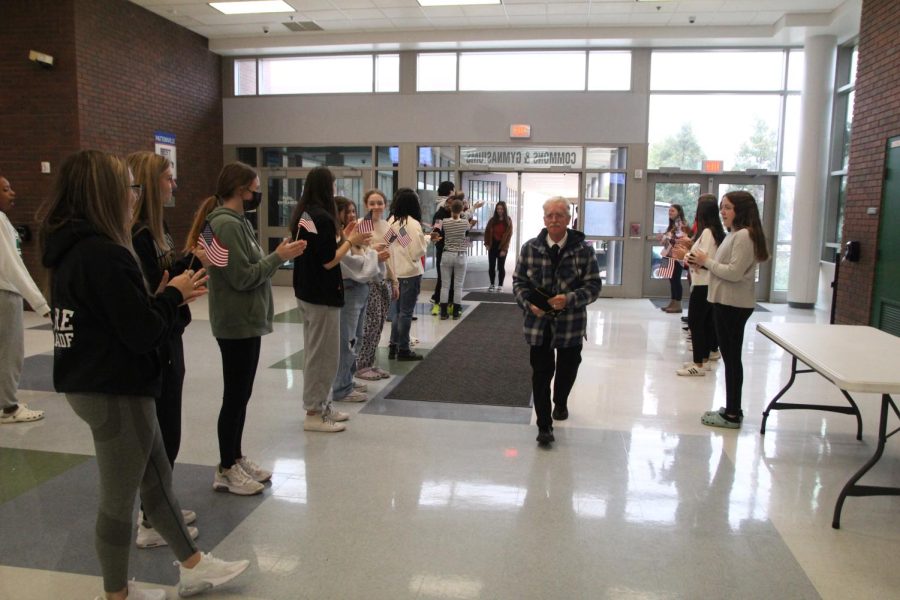 Students from Roh-Kappa and STUCO welcomed the Veteran's and First Responders as they walked in. 