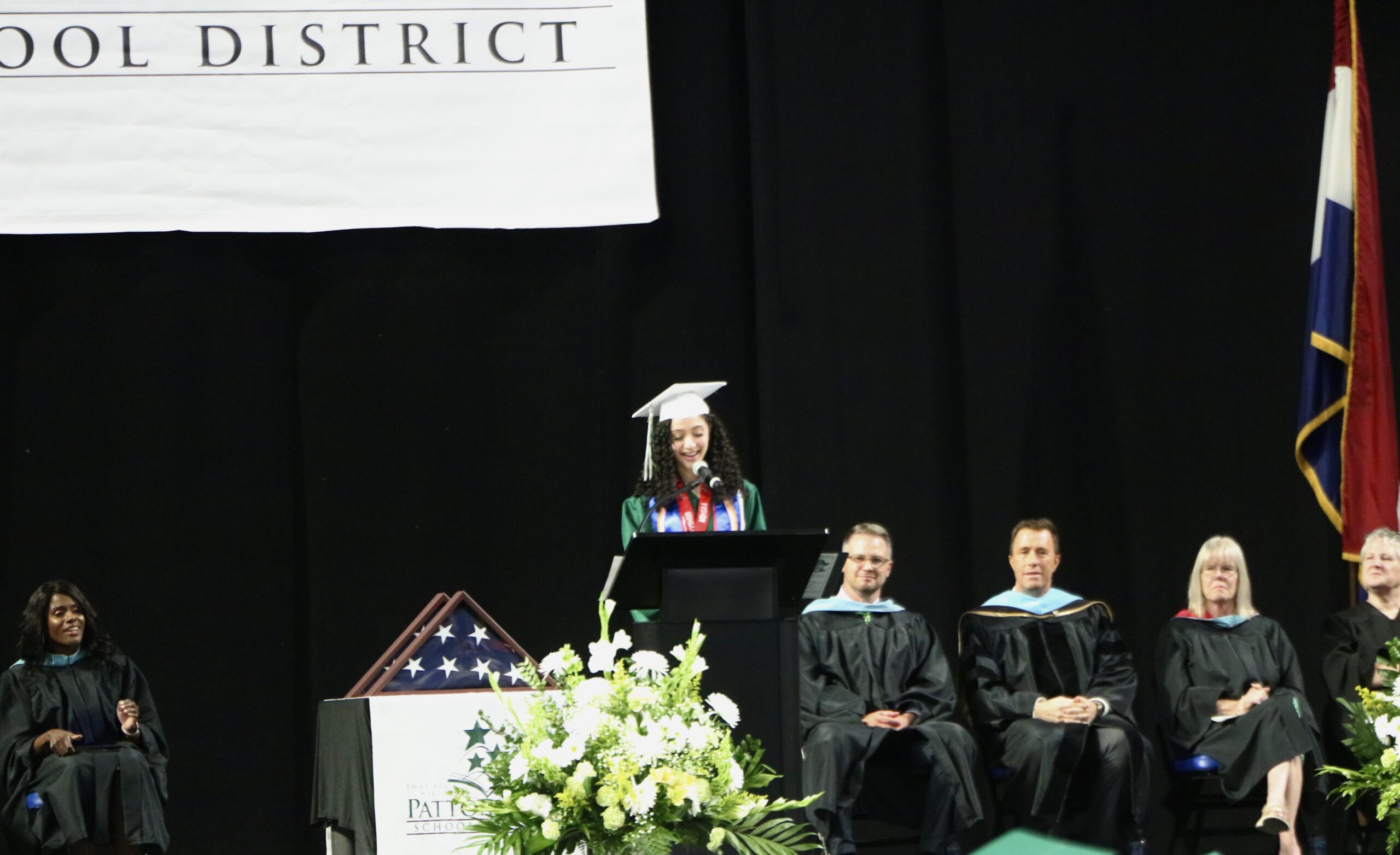Miranda Lopez gives her senior speech at graduation.