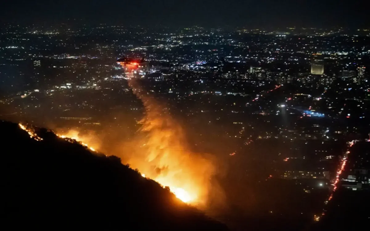 The Sunset Fire is currently raging just above Hollywood Boulevard and its Walk of Fame.
